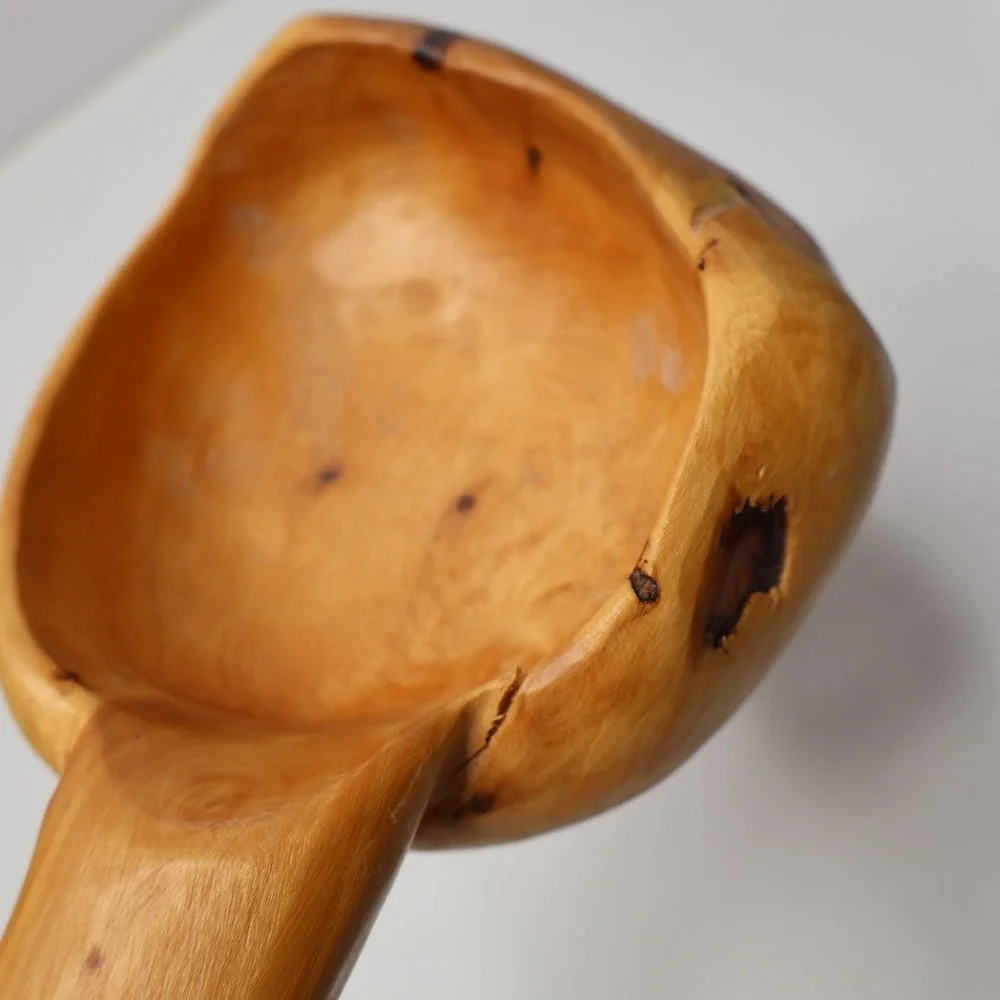 Handcrafted Rustic Large Burl Wood Ladle Scoop Wall Hanging‎ 15.5